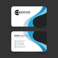 Modern creative blue and white business card and name card,horizontal simple clean template vector design with mockup and background