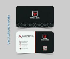 Unique shape modern business card design.Modern Creative and Clean Business Card Template with dark color vector