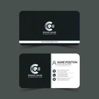 Dark and white modern creative business card template design. Unique shape modern visiting card layout. vector
