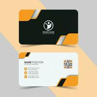 Unique shape modern business card design.Modern Creative and Clean Business Card Template with dark color vector