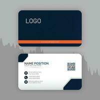 Elegant dark and white business card iayout. Unique shape modern creative business card template design. vector