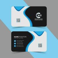 Modern creative blue and white business card and name card,horizontal simple clean template vector design with mockup and background