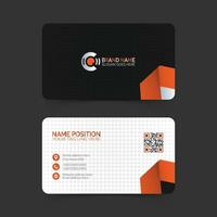 Dark and white modern creative business card template design. Unique shape modern visiting card layout. vector