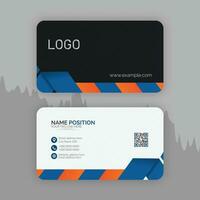 Unique shape modern business card design.Modern Creative and Clean Business Card Template with dark color vector