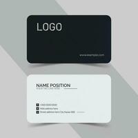 Dark and white modern creative business card template design. Unique shape modern visiting card layout. vector