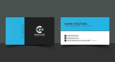 Modern creative blue and white business card and name card,horizontal simple clean template vector design with mockup and background