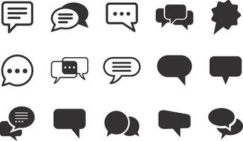 Set a simple chat bubble related icon. With an outline style. Contains regular bubbles, solid bubbles and others. With the purpose of ui, web, application or software and many others vector