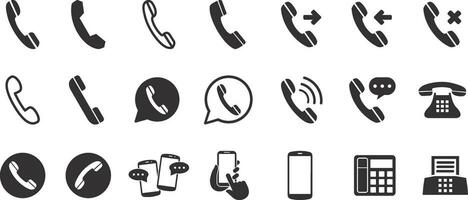 Set simple telephone-related icons. With an outline style. Contains incoming telephones, outgoing telephones and others. With the purpose of ui, web, application or software and many others vector
