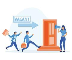 Recruiting and human resources concept. HR department invites candidates for new vacancy. flat vector modern illustration