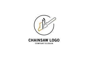 Simple modern chainsaw logo design with creative lines concept vector