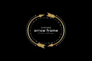 Arrow circle frame logo, Luxury arrow frame template for badge, label, logo and branding business design vector