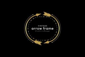 Arrow circle frame logo, Luxury arrow frame template for badge, label, logo and branding business design vector