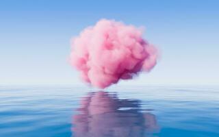 Cloud and water surface, 3d rendering. photo