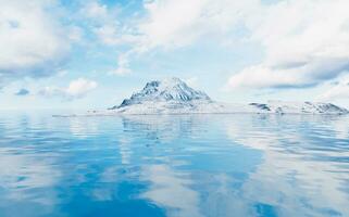 Lake and water surface background, 3d rendering. photo