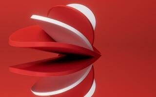 Abstract red curve geometry background, 3d rendering. photo