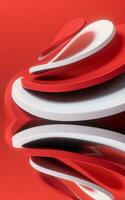 Abstract red curve geometry background, 3d rendering. photo