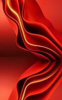 Abstract red curve geometry background, 3d rendering. photo