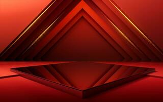 Red luxurious stage background, 3d rendering. photo