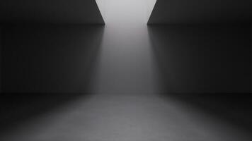 blanco vacío habitación con parte superior luz, 3d representación. video
