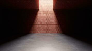 Empty room with brick wall, 3d rendering. video