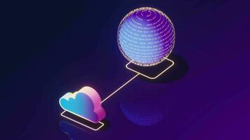 Cloud computing conceptual illustration, 3d rendering. video