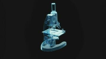 holographique image de microscope, boucle rotation, 3d le rendu. video