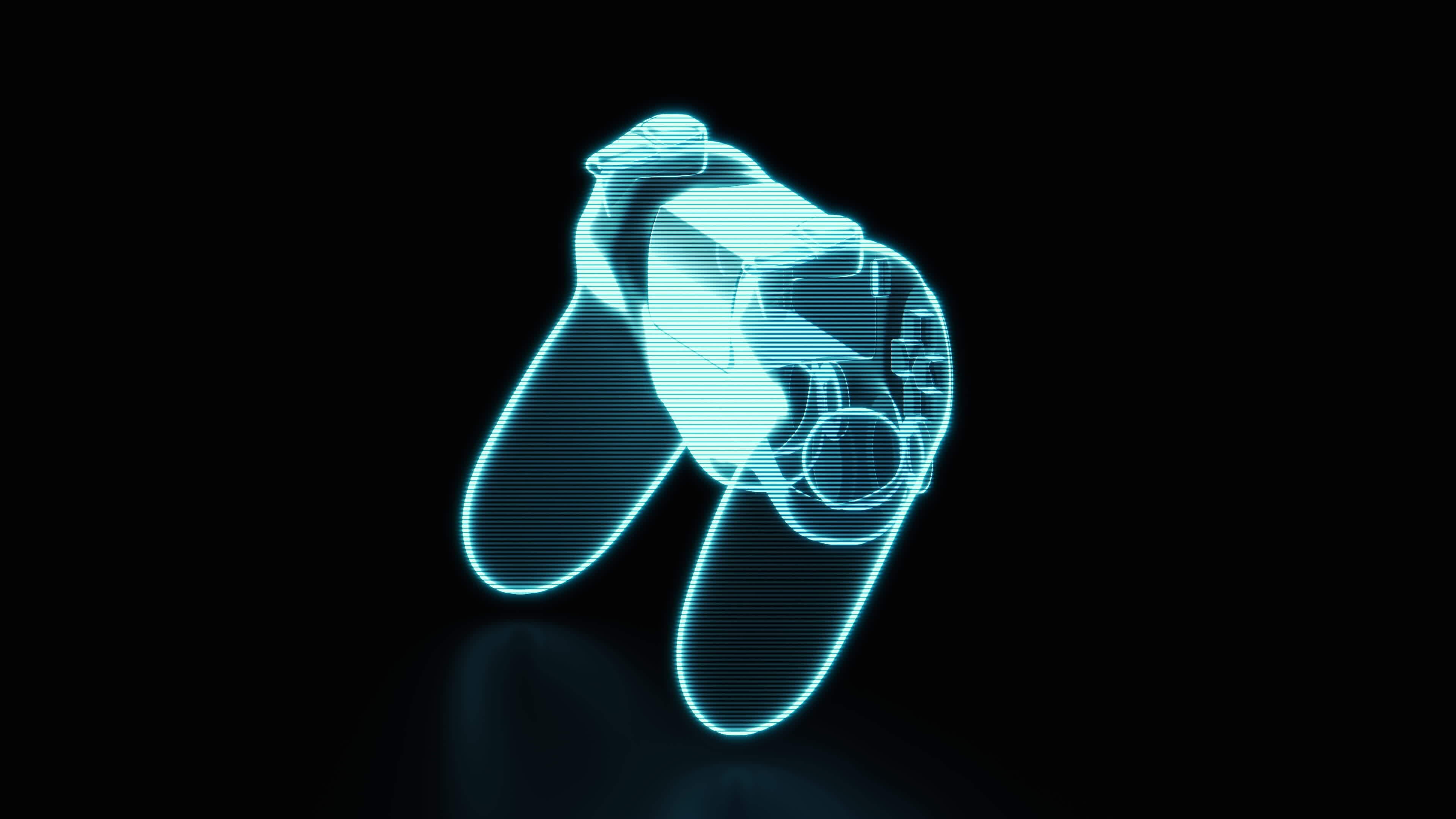 Holographic image of gamepad, loop rotation, 3d rendering. 27740226