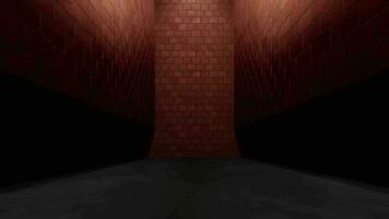 Empty room with brick wall, 3d rendering. video