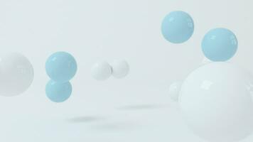 Bouncing soft balls with white background, 3d rendering. video