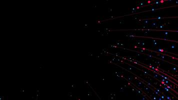 Glowing particles with trails, 3d rendering. video