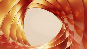 Golden curve frame background, 3d rendering. video