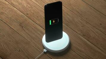 The progress of wireless charging the mobile, 3d rendering. video