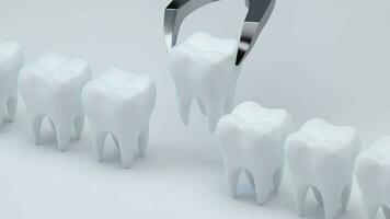 Animation of install the new tooth, 3d rendering. video