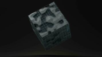 Abstract cube shape, cube geometry, 3d rendering. video