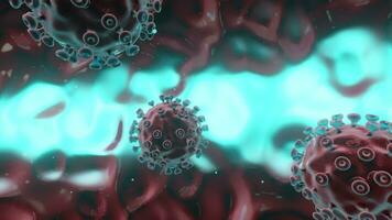 coronavirus och infektion, medicinsk begrepp, 3d tolkning. video