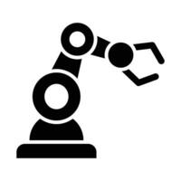 Mechanical Arm Vector Glyph Icon For Personal And Commercial Use.