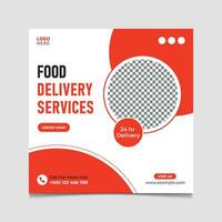 Food delivery service Social media post vector template.