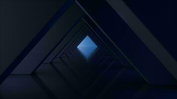 Passing through the dark tunnel, futuristic concept, 3d rendering. video