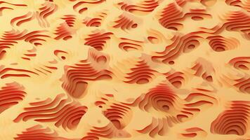 Loop animation of wave pattern paper cut background, 3d rendering. video