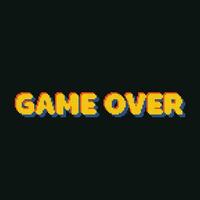 game over text in pixel art style vector