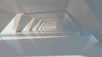 blanco hexagonal túnel, moderno arquitectura, 3d representación. video
