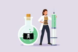 Chemistry and physics laboratory equipment concept. Colored flat vector illustration isolated.