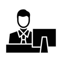 Financial Consultant Vector Glyph Icon For Personal And Commercial Use.