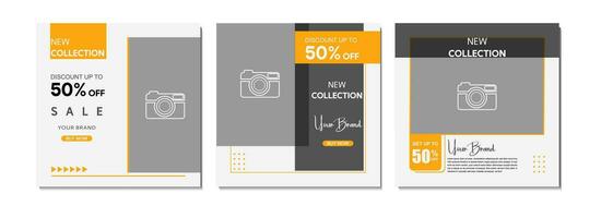 Radiant Yellow Post Templates for Social Media Stand Out vector