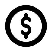 Dollar Coin Vector Glyph Icon For Personal And Commercial Use.
