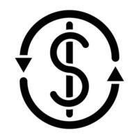 Cash Flow Vector Glyph Icon For Personal And Commercial Use.