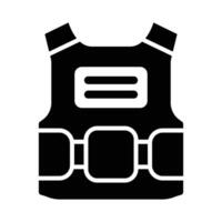 Bullet Proof Vest Vector Glyph Icon For Personal And Commercial Use.