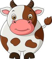 Cute cow cartoon on white background vector