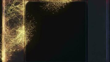 Abstract lines and fireworks with black background, 3d rendering. video