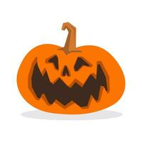 Halloween carved pumpkin vector illustration. Jack O Lantern fun character.